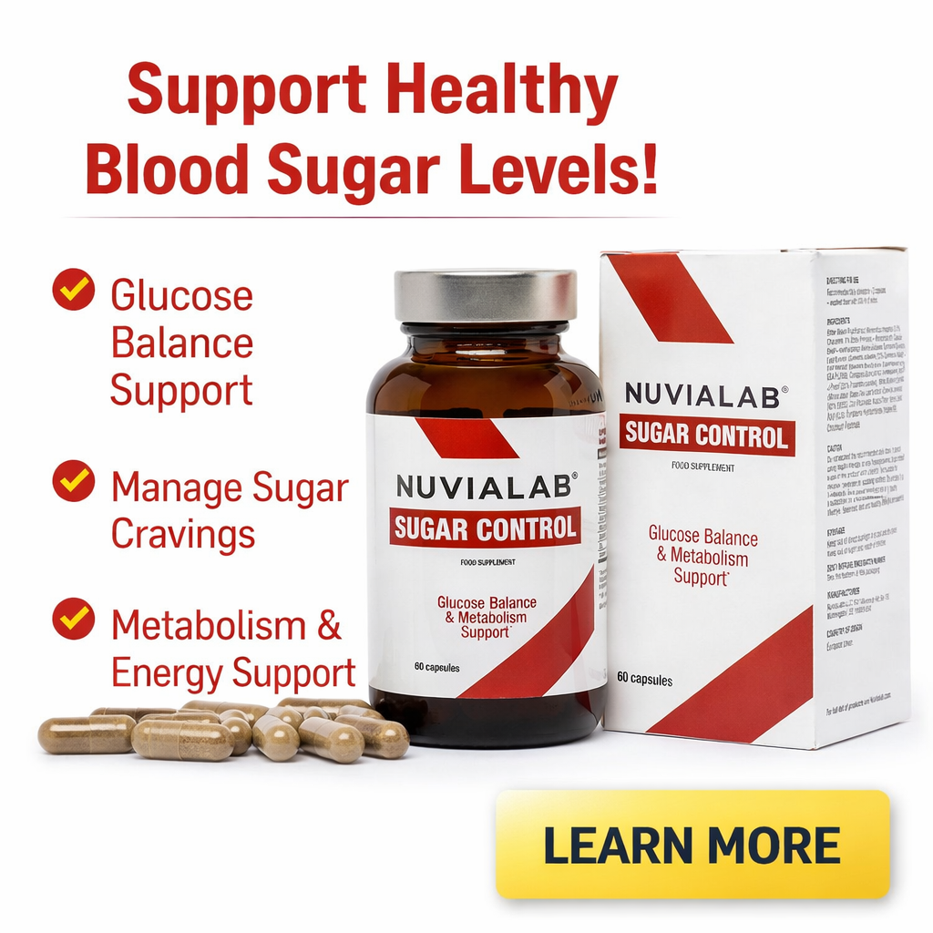 “NuviaLab Sugar Control natural formula for balanced blood glucose levels”