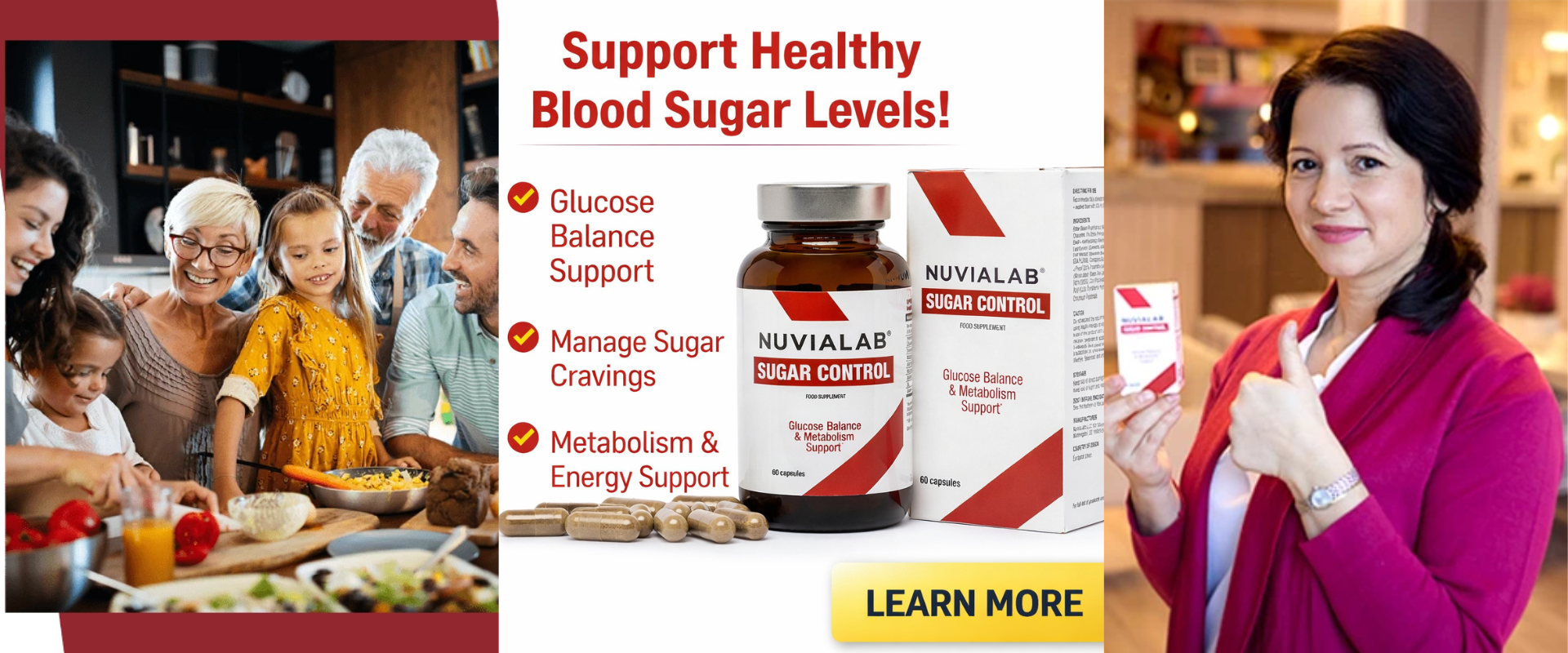 NuviaLab Sugar Control natural formula for balanced blood glucose levels