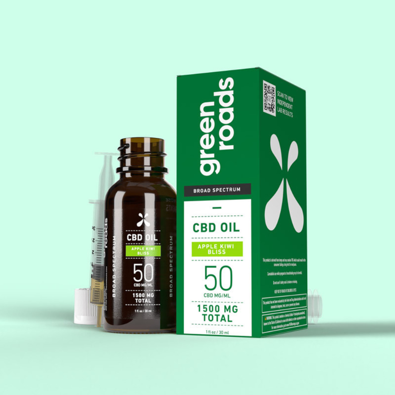 “Green Roads Pure CBD Oil product packaging with lab-tested CBD formula”