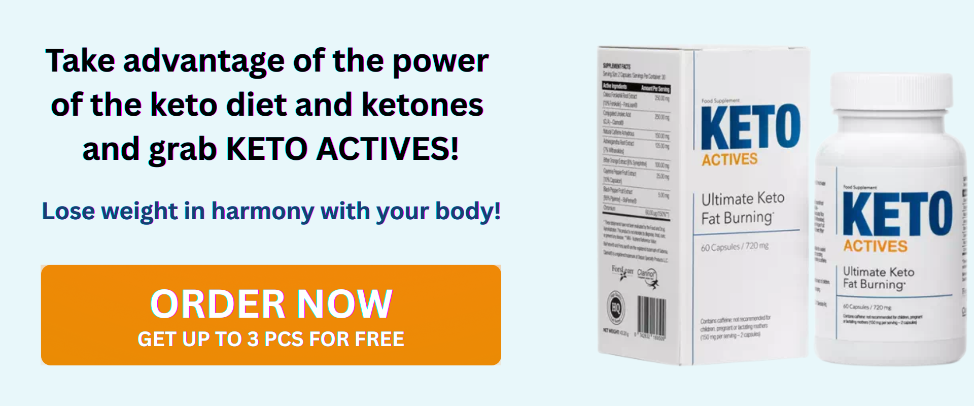Keto Active dietary supplement bottle for ketogenic weight loss support