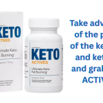 Keto Active weight loss supplement bottle supporting ketosis and fat burning